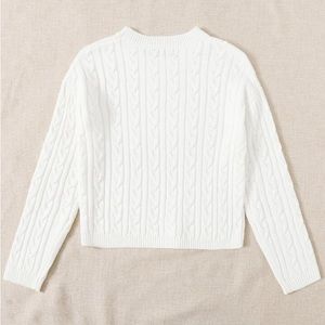 Hollister cable knit white sweater size s